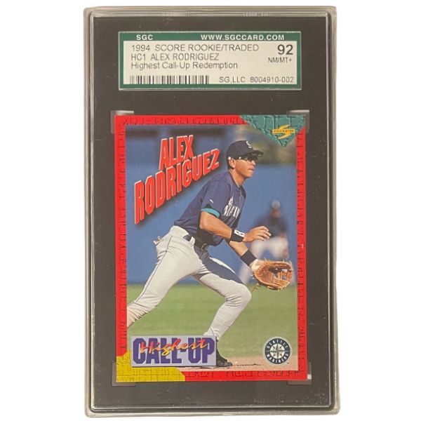 Picture of Athlon Sports CTBL-032524 Alex Rodriguez 1994 Score Rookie Traded Card&#44; No.HC1 - SGC Graded 92 NM-MT Plus - Highest Call-up Redemption - Seattle Mariners