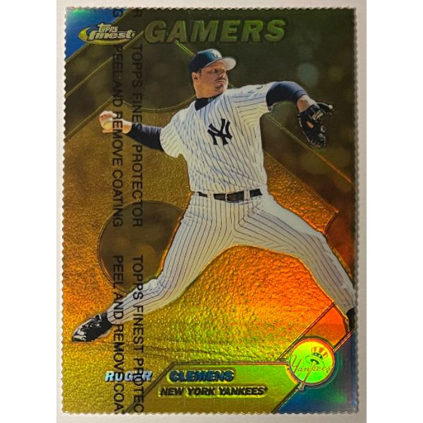 Picture of Athlon Sports CTBL-032541 Roger Clemens 1999 Topps Finest Gold Refractor Die Cut Gamers Card with Coating&#44; No.266 - Limited Edition 037-100 - New York Yankees