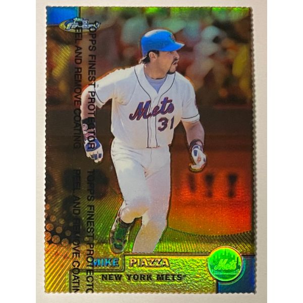 Picture of Athlon Sports CTBL-032550 Mike Piazza 1999 Topps Finest Gold Refractor Die Cut Card with Coating&#44; No.95 - Limited Edition 055-100 - New York Mets