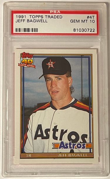 Picture of Athlon Sports CTBL-032555 Jeff Bagwell 1991 Topps Traded Rookie Card&#44; No.4T - PSA Graded 10 Gem Mint - Houston Astros