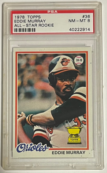 Picture of Athlon Sports CTBL-032568 Eddie Murray 1978 Topps All-Star Rookie Card&#44; No.36 - PSA Graded 8 NM-MT - Baltimore Orioles