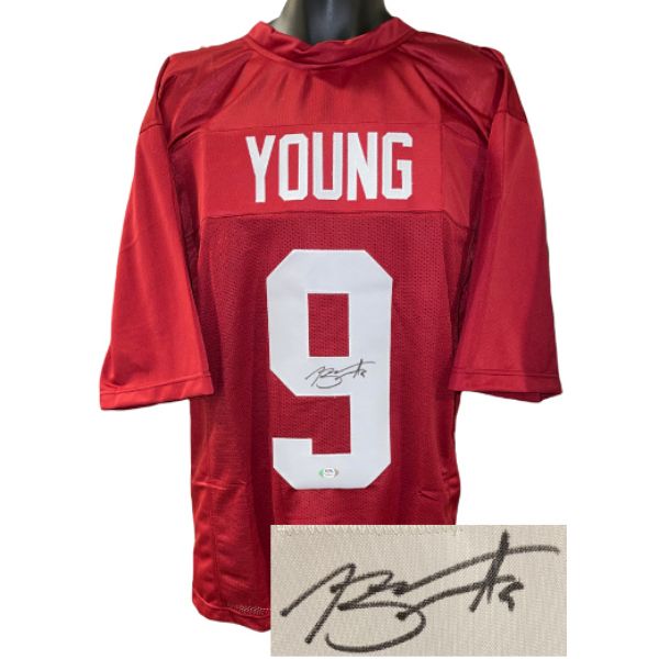 Picture of Athlon Sports CTBL-032588 Bryce Young Signed Alabama Crimson Stitched College Football Jersey&#44; No.9 - Extra Large - PSA Witnessed