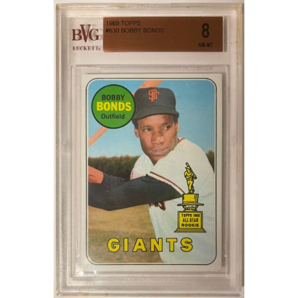 Picture of Athlon Sports CTBL-032601 Bobby Bonds 1969 Topps All-Star Rookie Baseball Card&#44; No.630 - BVG Graded 8 NM-MT - Sub Grades - San Francisco Giants