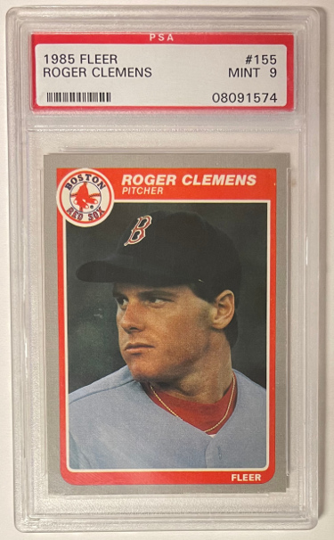 Picture of Athlon Sports CTBL-032603 Roger Clemens 1985 Fleer Rookie Baseball Card&#44; No.155 - PSA Graded Mint 9 - Boston Red Sox