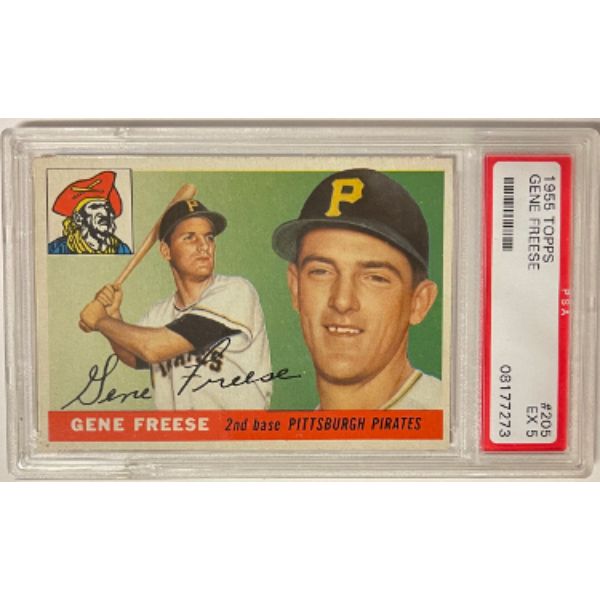 Picture of Athlon Sports CTBL-032672 Gene Reese 1955 Topps Baseball Card&#44; No.205 - PSA Graded 5 EX - Pittsburgh Pirates