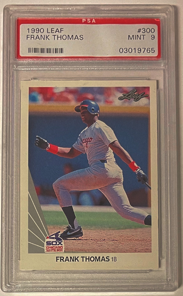 Picture of Athlon Sports CTBL-032686 Frank Thomas 1990 Leaf Rookie Card&#44; No.300 - PSA Graded 9 Mint - Chicago White Sox - HOF