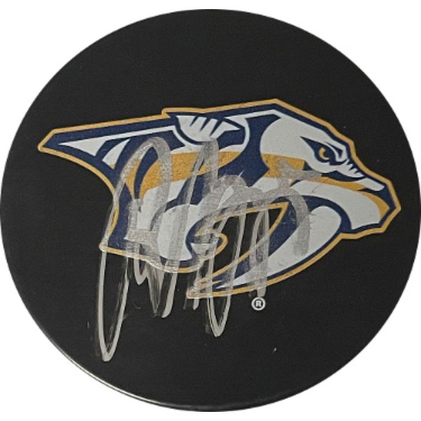 Picture of Athlon Sports CTBL-032710 Roman Josi Signed Nashville Predators Logo NHL Ice Hockey Puck&#44; COA