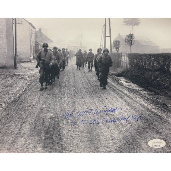 Picture of Athlon Sports CTBL-031035 8 x 10 in. Bill Wingett Signed WWII Vintage Black & White Photo&#44; JSA - No.SS17716 - Band of Brothers - CO E 506 Parachute Infantry Regiment