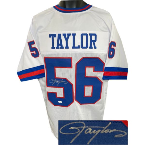 Picture of Athlon Sports CTBL-031892 Lawrence Taylor Signed New York TB Stitched Pro Style Football Jersey&#44; White - JSA Witnessed Hologram
