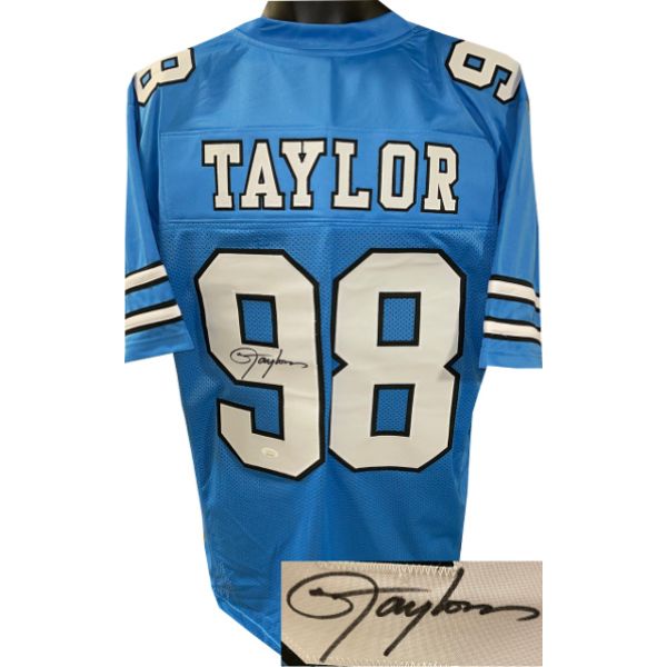 Picture of Athlon Sports CTBL-031894 Lawrence Taylor Signed North Carolina Stitched College Football Jersey&#44; Blue - Extra Large - JSA Witnessed
