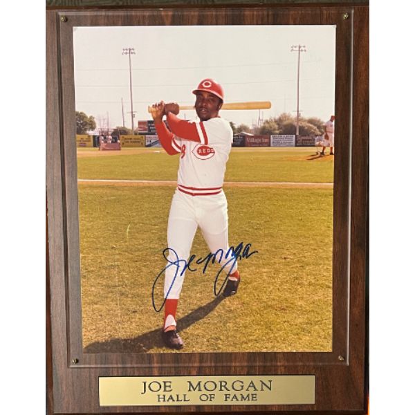 CTBL-032377 8 x 10 in. Joe Morgan Signed Cincinnati Reds Hall of Fame Photo on 10 x 13 in. Plaque -  Athlon Sports, CTBL_032377
