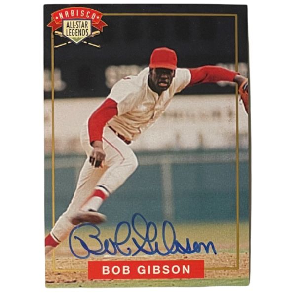 Picture of Athlon Sports CTBL-032395 Bob Gibson Signed 1994 Nabisco All-Star Legends Baseball Card&#44; MLBPA COA - St. Louis Cardinals - On Card Signature