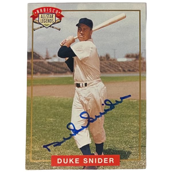Picture of Athlon Sports CTBL-032397 Duke Snider Signed 1994 Nabisco All-Star Legends Baseball Card&#44; MLBPA COA - Brooklyn Dodgers - On Card Signature
