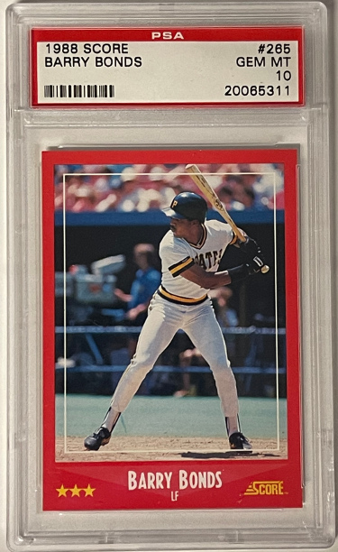 Picture of Athlon Sports CTBL-032188 Barry Bonds 1988 Score Baseball Card&#44; No.265 - PSA Graded Gem Mint 10 - Pittsburgh Pirates - 2nd Year