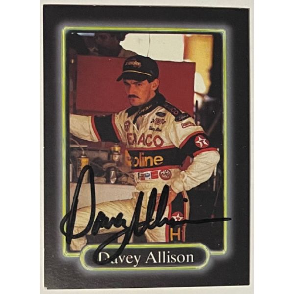 Picture of Athlon Sports CTBL-032205 Davey Allison Signed 1990 NASCAR MAXX Race Card&#44; No.28 - Beckett Review - Daytona 500 - Winston Cup - Texaco Havoline-Ford