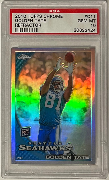 Picture of Athlon Sports CTBL-032224 Golden Tate 2010 Topps Chrome Rookie Refractor Card&#44; No.C11 - PSA Graded 10 Gem Mint - Seattle Seahawks