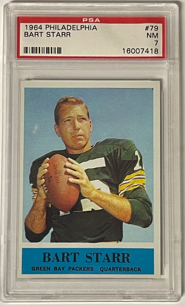 Picture of Athlon Sports CTBL-032243 Bart Starr 1964 Philadelphia Football Card&#44; No.79 - PSA Graded 7 NM - Packers- Alabama - HOF