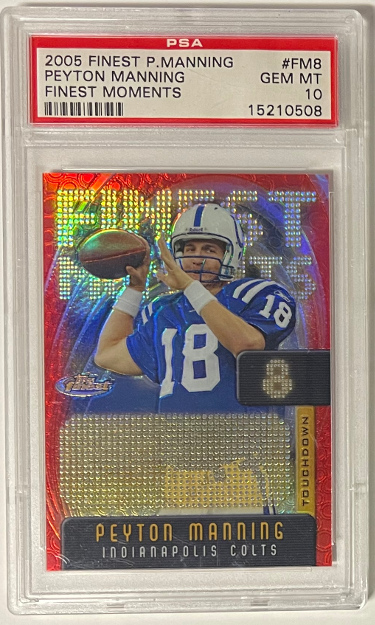 Picture of Athlon Sports CTBL-032245 Peyton Manning 2005 Topps Finest Moments Card&#44; No.FM8-294-599 - PSA Graded 10 Gem Mint - Indianapolis Colts
