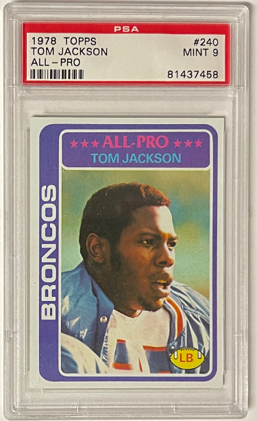 Picture of Athlon Sports CTBL-032249 Tom Jackson 1978 Topps Football Rookie Card&#44; No.240 - PSA Graded 9 Mint - Denver Broncos