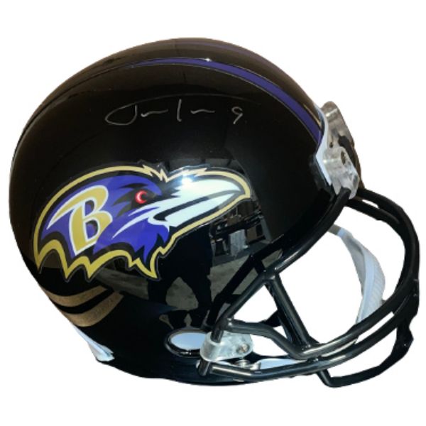 CTBL-032275 Justin Tucker Signed Baltimore Ravens NFL Riddell Full Size Replica Helmet, No.9 - Beckett Review