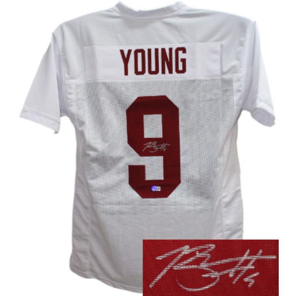 Picture of Athlon Sports CTBL-032335 Bryce Young Signed Alabama Stitched College Football Jersey, White - No.9 - Beckett - BAS - Heisman - Extra Large