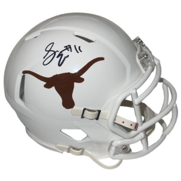 CTBL-032083 Sam Ehlinger Signed Texas Longhorns Riddell Speed Mini Helmet, No.11