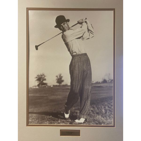 Picture of Athlon Sports CTBL-032138 16 x 20 in. Ben Hogan 1938 Vintage Sepia Golf Photo&#44; Matted - Nameplate - 18 x 24 in. Frame