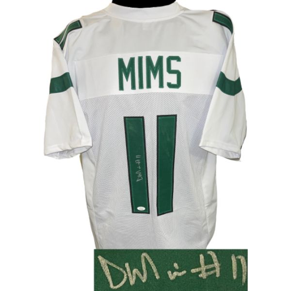 Picture of Athlon Sports CTBL-032713 Denzel Mims Signed New York Stitched Pro Style Football Jersey, White - No.11 - JSA Witnessed - No.WIT018930 - Extra Large