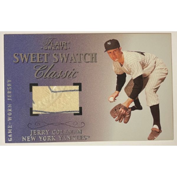 Picture of Athlon Sports CTBL-032735 5 x 7.75 in. Jerry Coleman 2003 Fleer & Flair Greats Box Topper Sweet Swatch Classic Game Worn New York Yankees Jersey Relic Card&#44; No.192-528