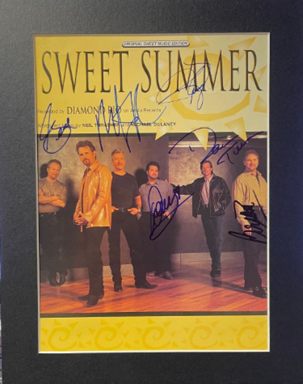 Picture of RDB Holdings & Consulting CTBL-033443 Diamond Rio Band Signed 2001 Sweet Summer Sheet Music 6 Sigs Beckett Gene Johnson&#44; Jimmy Olander&#44; Brian Prout & Marty Roe & Truman Music Autographed