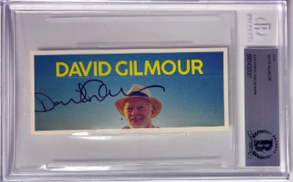 Picture of RDB Holdings & Consulting CTBL-033449 2 x 5 in. David Gilmore Signed Cut Beckett & BAS Encapsulated Pink Floyd Frontman Music Autographed