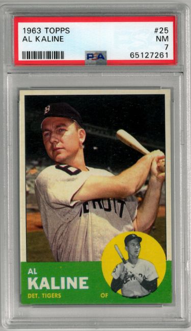 RDB Holdings & Consulting CTBL-034434 Al Kaline 1963 Topps No. 25- PSA Graded 7 NM Detroit Tigers Baseball Card