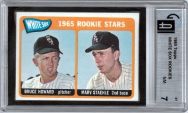 CTBL-034490 Bruce Howard & Marv Staehle 1965 Topps Chicago White Sox Rookie Stars No. 41- GAI Graded 7 NM Baseball Card