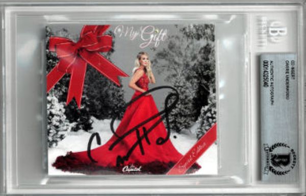 Picture of RDB Holdings & Consulting CTBL-034521 3 x 4 in. Carrie Underwood Signed 2021 My Gift CD Art Card- Beckett & BAS Encapsulated Music Autographed
