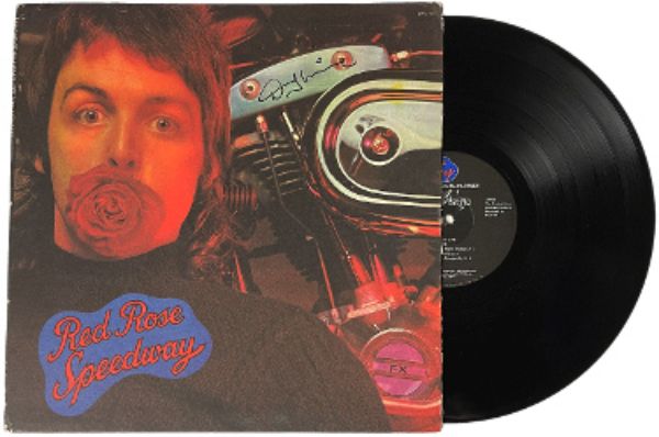 CTBL-034534 Denny Laine Signed 1973 Wings Band Red Rose Speedway LP & Vinyl, Record- JSA-AF37159 Paul McCartney Album Cover -  RDB Holdings & Consulting, CTBL_034534