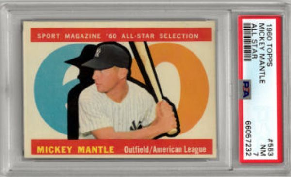 CTBL-034549 Mickey Mantle 1960 Topps All Star No. 563- PSA Graded 7 NM New York Yankees Baseball Card -  RDB Holdings & Consulting, CTBL_034549