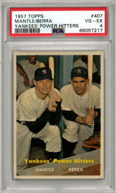 CTBL-034566 Mickey Mantle & Yogi Berra 1957 Topps Yankees Power Hitters No. 407- PSA Graded 4 VG-EX Baseball Card -  RDB Holdings & Consulting, CTBL_034566