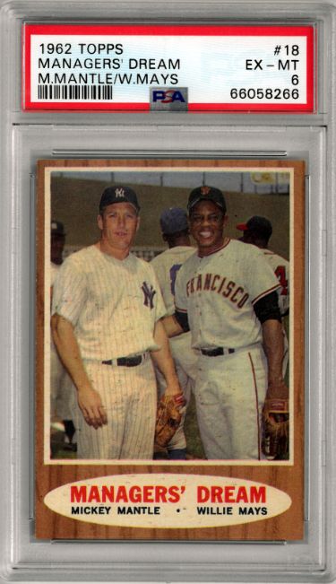 CTBL-034567 Mickey Mantle & Willie Mays 1962 Topps Managers Dream No. 18- PSA Graded 6 EX-MT Baseball Card -  RDB Holdings & Consulting, CTBL_034567