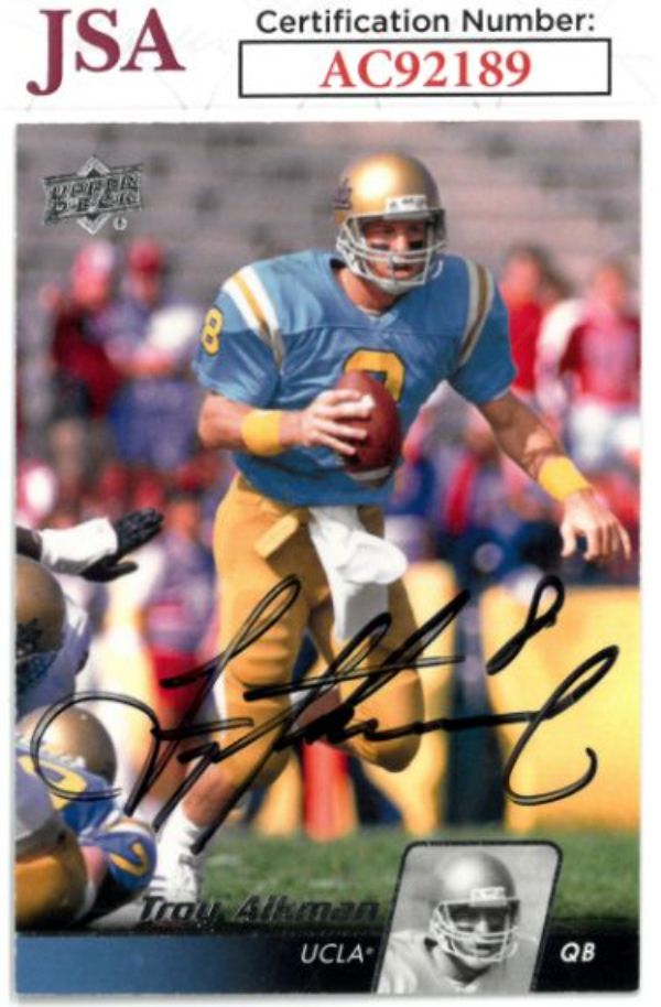CTBL-034306 Troy Aikman Signed 2011 Upper Deck NCAA No.5- JSA No.AC92189 On Card Auto & UCLA Bruins Football Card