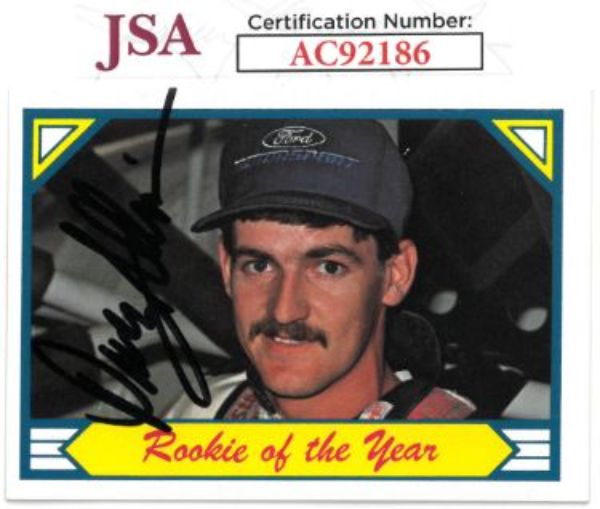 CTBL-034313 Davey Allison Signed 1988 NASCAR Maxx Racing Rookie of The Year No.40 JSA-AC92186 On Auto, Daytona 500 & Winston Cup Autographed Card -  RDB Holdings & Consulting, CTBL_034313