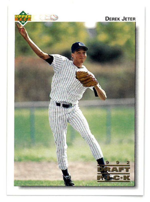 CTBL-031379 Derek Jeter 1992 Upper Deck Draft Pick Rookie RC No. 5 FT Lauderdale Yankees Baseball Card