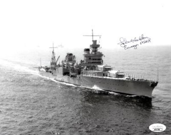CTBL-031471 8 x 10 in. Ensign John Woolston Signed WWII Vintage JSA No. AC92799- USS Indianapolis Survivor CA-35 Autographed Photo, Black & White -  RDB Holdings & Consulting, CTBL_031471