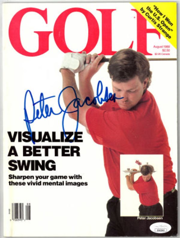 CTBL-033229 Peter Jacobsen Signed Golf Full August 1989- JSA-EE63243 No Label Magazine