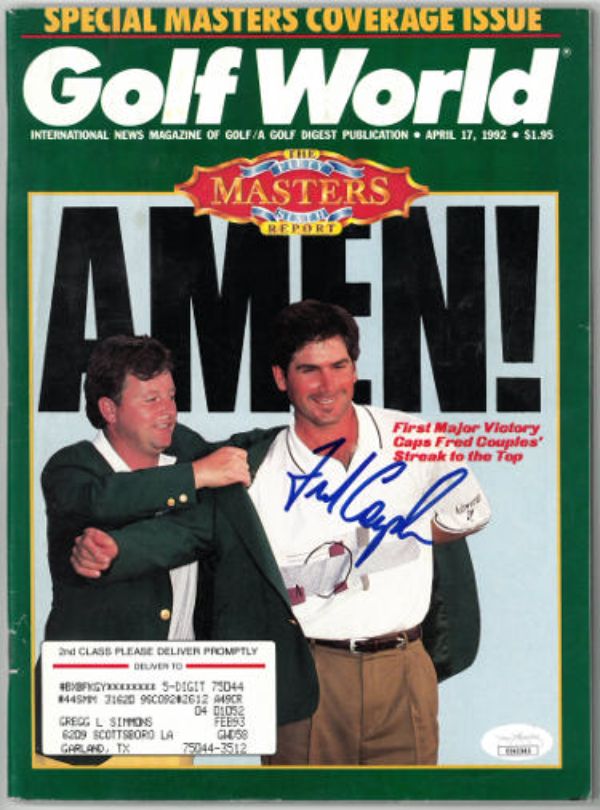 CTBL-033236 Fred Couples Signed Golf World Full 4-17-1992- JSA-EE63343 Masters & Augusta Magazine