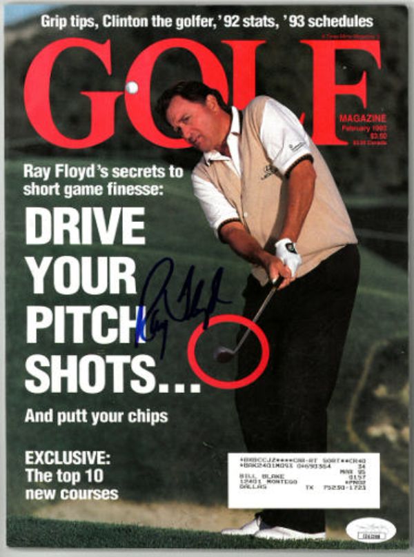 CTBL-033237 Raymond Floyd Signed Golf February 1993- JSA-EE63288 US Open Champion Magazine