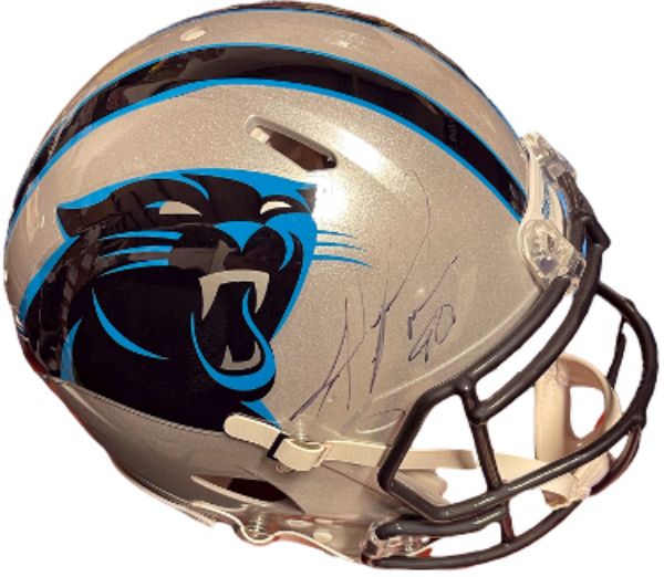 CTBL-033302 Julius Peppers Signed Carolina Panthers Official Riddell NFL Proline No. 90- Beckett Review Light Sig Football Mini Helmet - Full Size