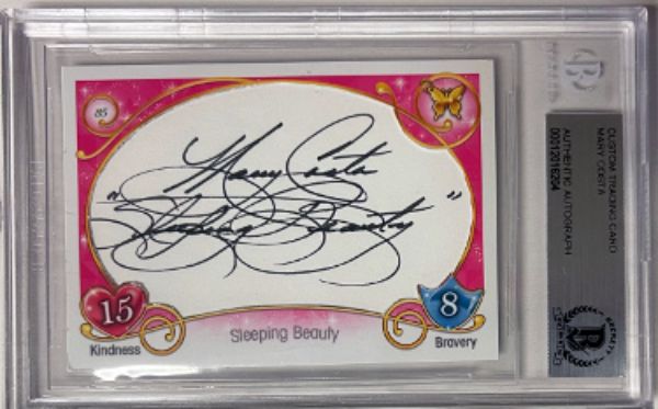 CTBL-033355 Mary Costa Signed Custom Sleeping Beauty - BAS & Beckett Encapsulated Voice of Sleeping Beauty Trading Card Autographed