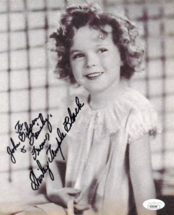 CTBL-034135 8 x 10 in. Shirley Temple Black Signed Vintage To John Gibson & Family- JSA-AC92790 Autographed Photo, Black & White -  RDB Holdings & Consulting, CTBL_034135