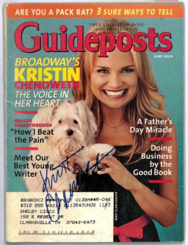 CTBL-030536 Kristin Chenoweth Signed June 2004 Guideposts COA Wicked, Glinda, Country & Broadway Magazine Autographed -  RDB Holdings & Consulting, CTBL_030536