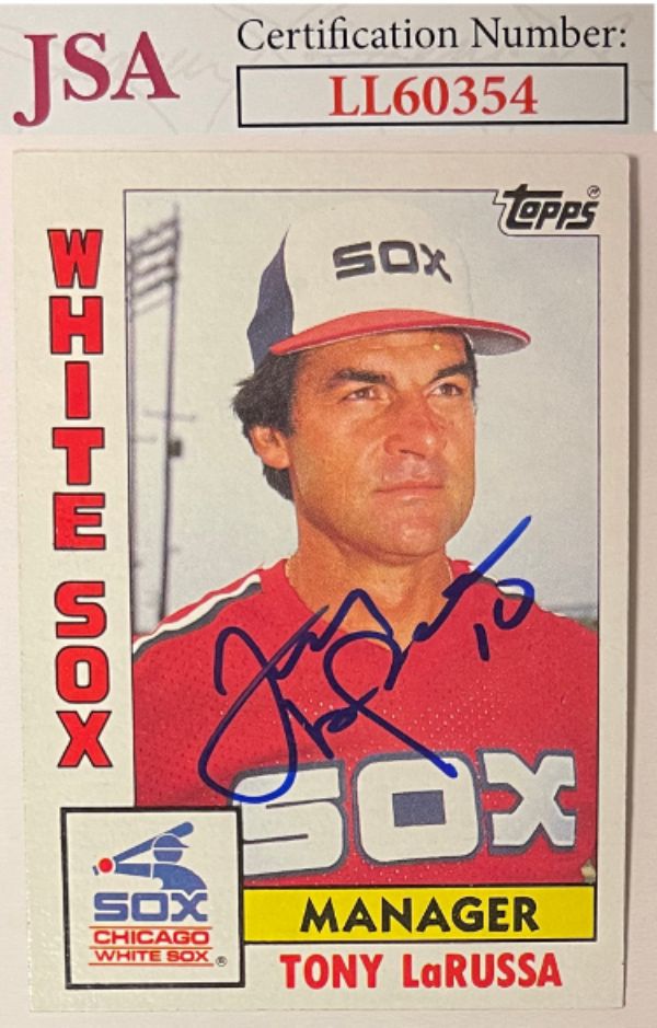 CTBL-031314 Tony LaRussa Signed 1984 Topps No. 591- JSA No. LL60354 Chicago White Sox & On Card Auto Baseball Card
